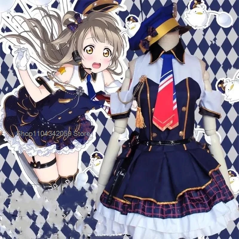 Anime Love Live!Girls Lady Kotori Minami Cosplay Costume Awakening Police Wig Dress Uniform Hat Woman Sexy Kawaii Carnival Suit