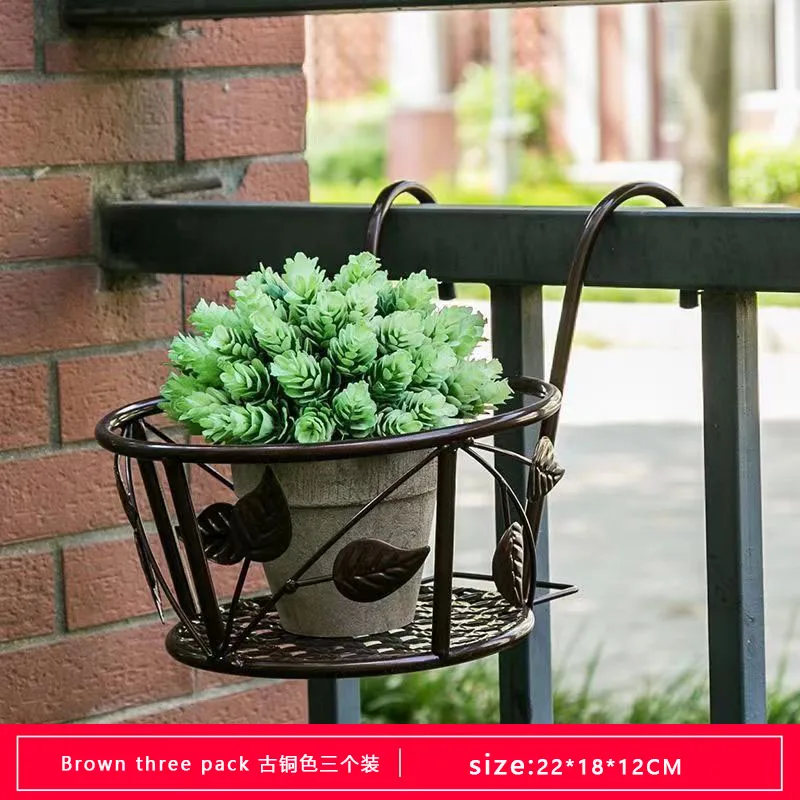 Balcone flower rack ringhiera gancio vaso di fiori rack appeso rack di stoccaggio esterno semplice staffa di ferro pianta verde orchidea appeso rac