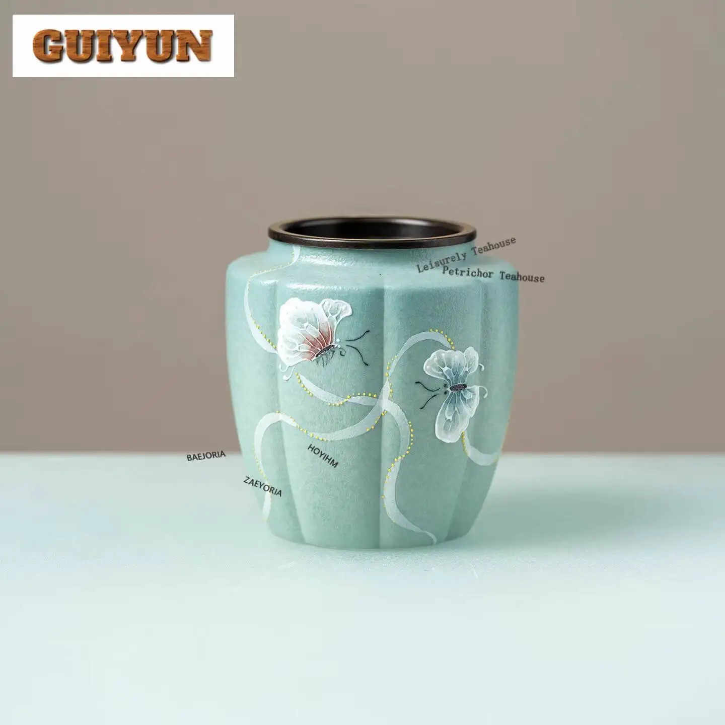 Hand Painted Double Butterflies Jianshui Washing Cup Bowl Water Washing Slag Tank Household Chaxi Cafes Accessories Craft