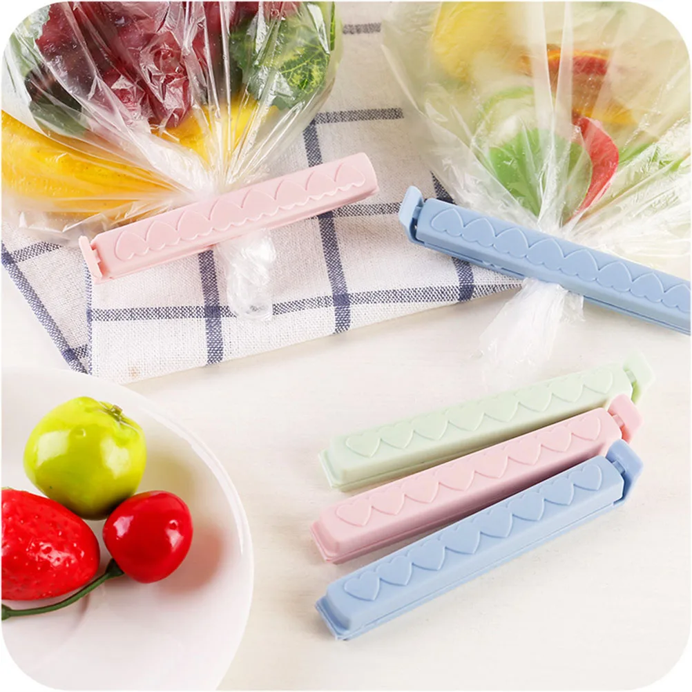5pcs Fresh-Keeping Sealing Clamp For Plastic Bags Airtight Waterproof Food Storage Clips Kitchen Dorm Organization Bright Color