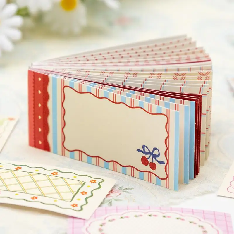 30Pcs Vintage Border Note Stickers, DIY Handmade Album Scrapbooking Decorative Paper Supplies