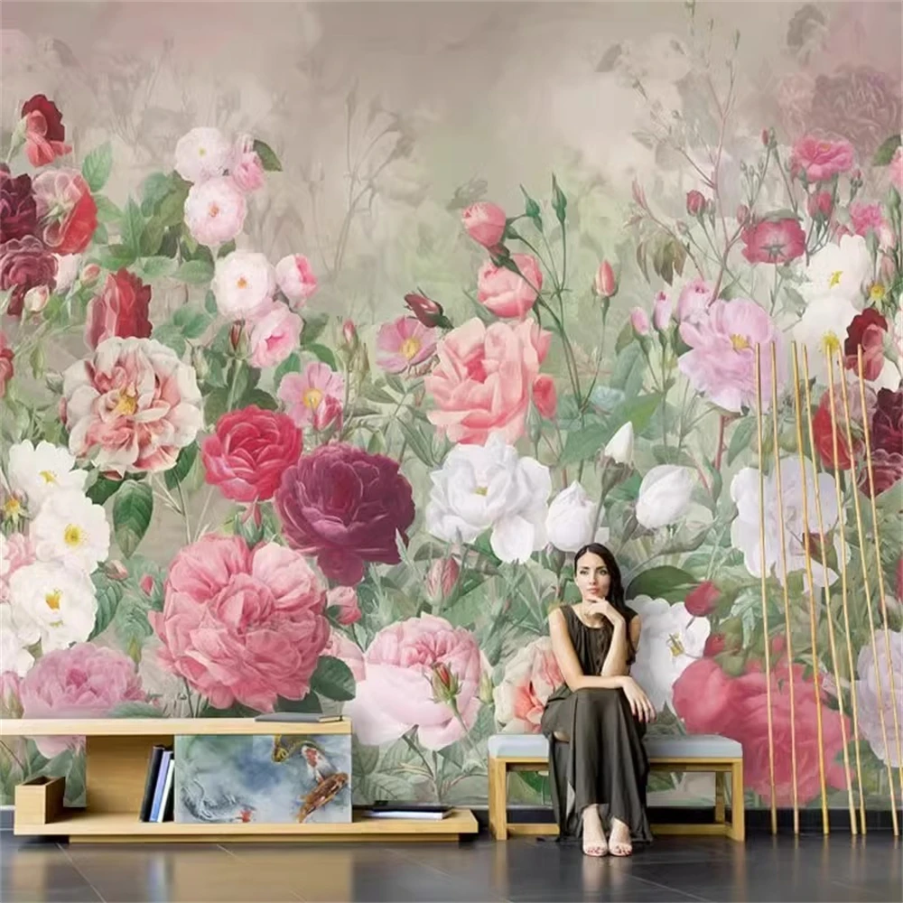 

Custom 3d wall paper modern minimalist peony lily flowers wallpapers bedroom wall papers home decor papel de parede art Stickers