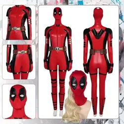 Fantasia Ladypool Cosplay Dead Cosplay Pool Costume Women Superhero Disguise Female Jumpsuit Zentai Mask Outfits Halloween Suit