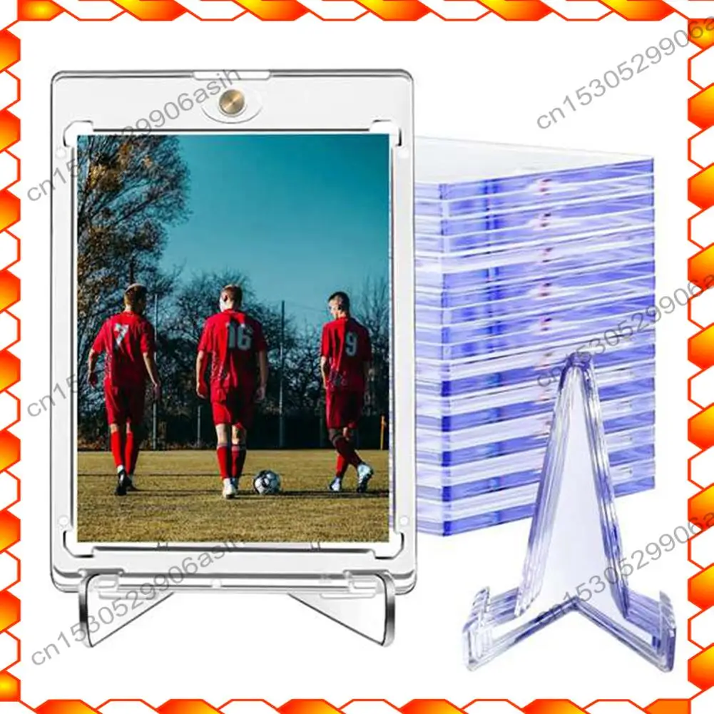 -AT52 20Pcs 35PT-360PT Card Sleeves Display Holder Acrylic Stands Small Rack For Baseball Football Sports Card Trading&Display