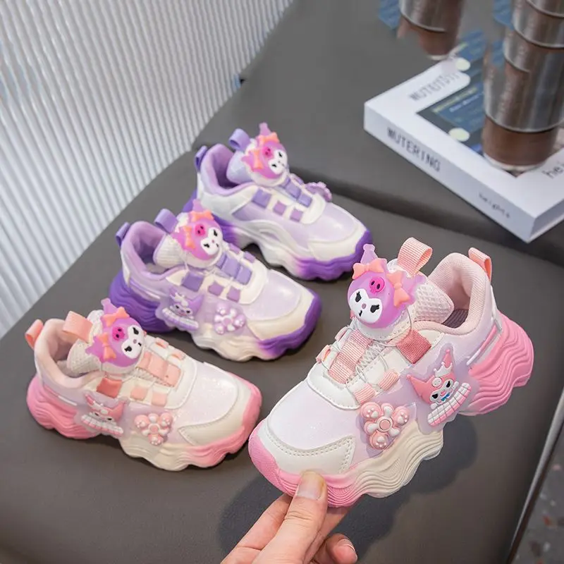 

Girly Heart Kawaii Kuromi Anime Sanrio Leather Casual Shoes Cute Cartoon Soft Princess Ins Sneakers Lovely Gifts for Girls