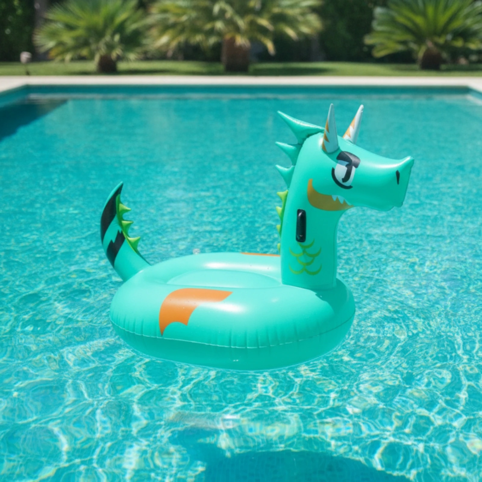 Inflatable Dragon Pool Pool Lounger with Handles Unique Rideable Dragon Pool Lounger Inflatable Rideable Heavy-Duty for Children