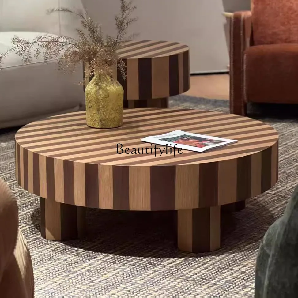 

Medieval solid wood retro coffee table creative living room sofa side table