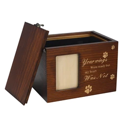 Pets Supplies Wooden Urn Box Storage Box Creative Pet Urn Memory Box With Photo Frame Pets Cat Dogs Precious Urn Souvenirs