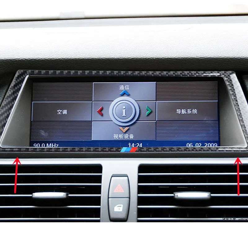 

Carbon Fiber Car Center Control Panel Decorative Cover Trim Strips Decal Stickers For BMW X5 X6 E70 E71 Car Interior Accessories