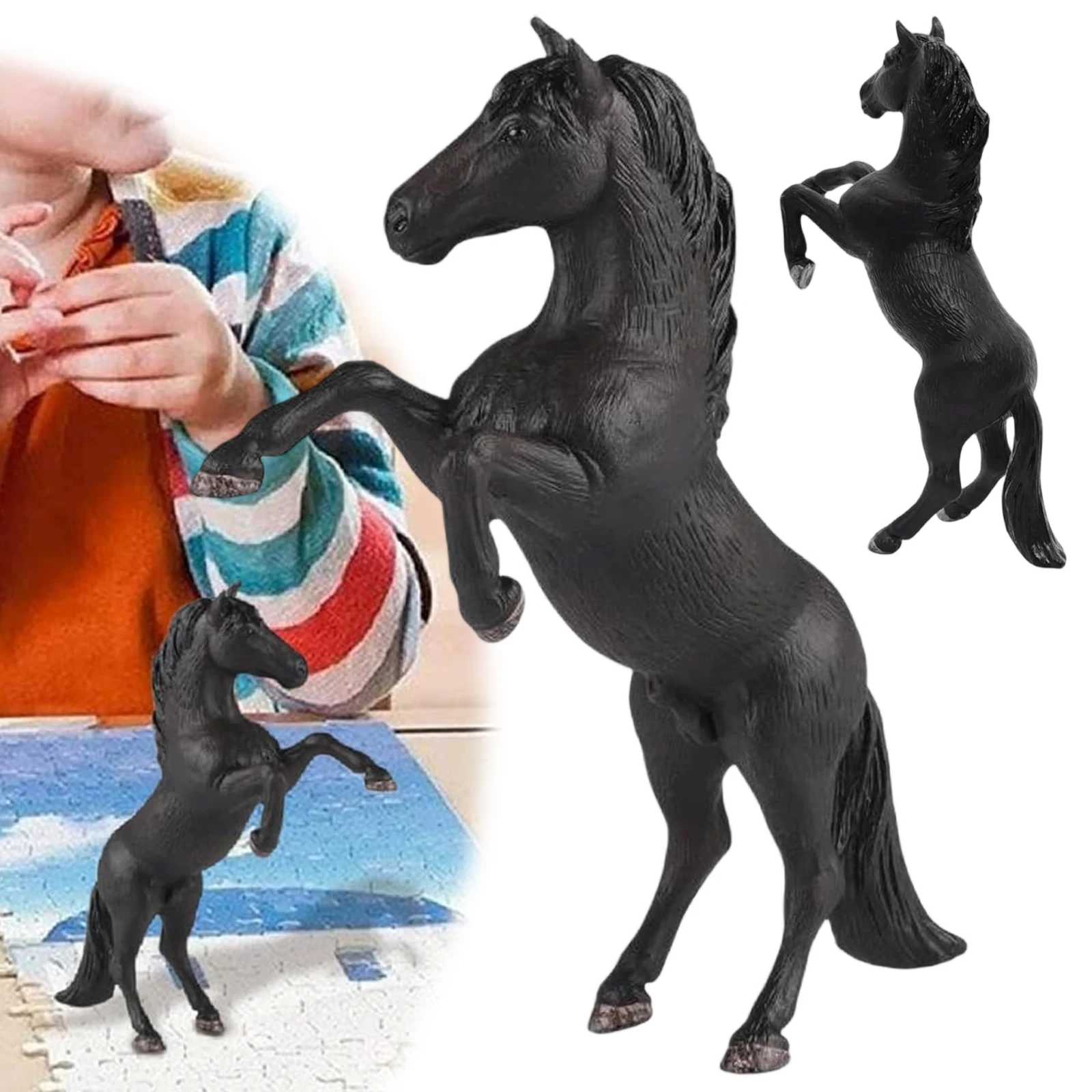 Rearing Horse Art Figurine Gifts for Animal Lovers 4x6 Inch Horse Ornament Horse Desk Decorations for Desk Bookshelf Cabinet