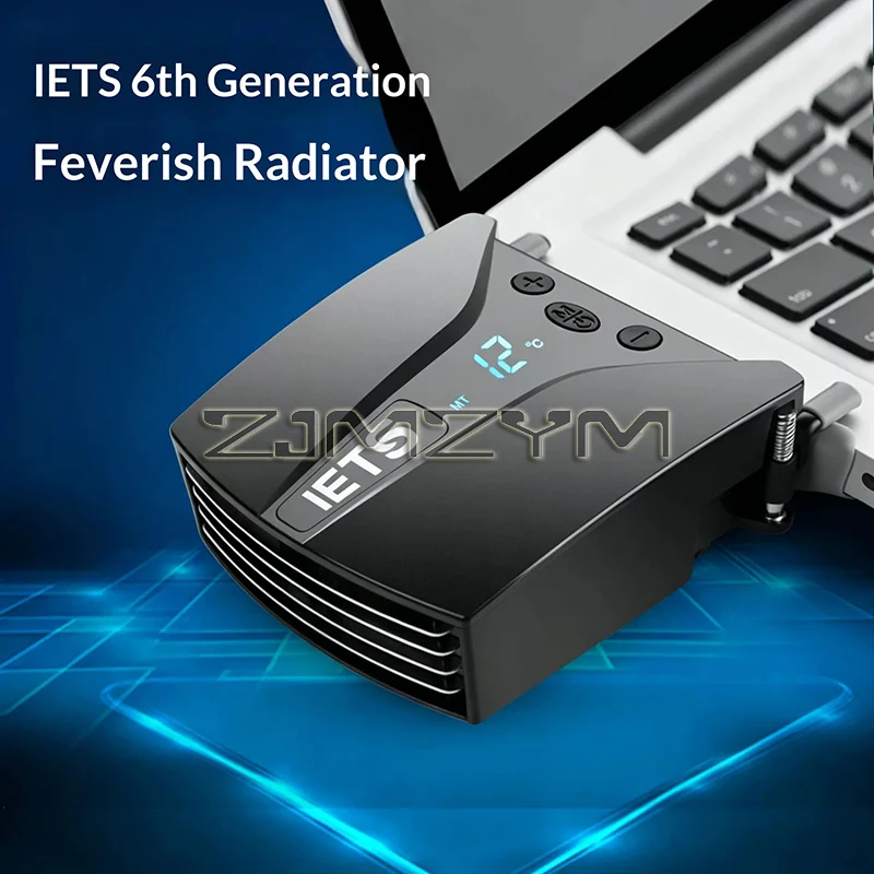 Laptop Fan Cooler for Gaming Laptop, Vacuum Heatsink Adjustable Speed Auto-Temp Detection 13 Wind Speed With Temperature Display