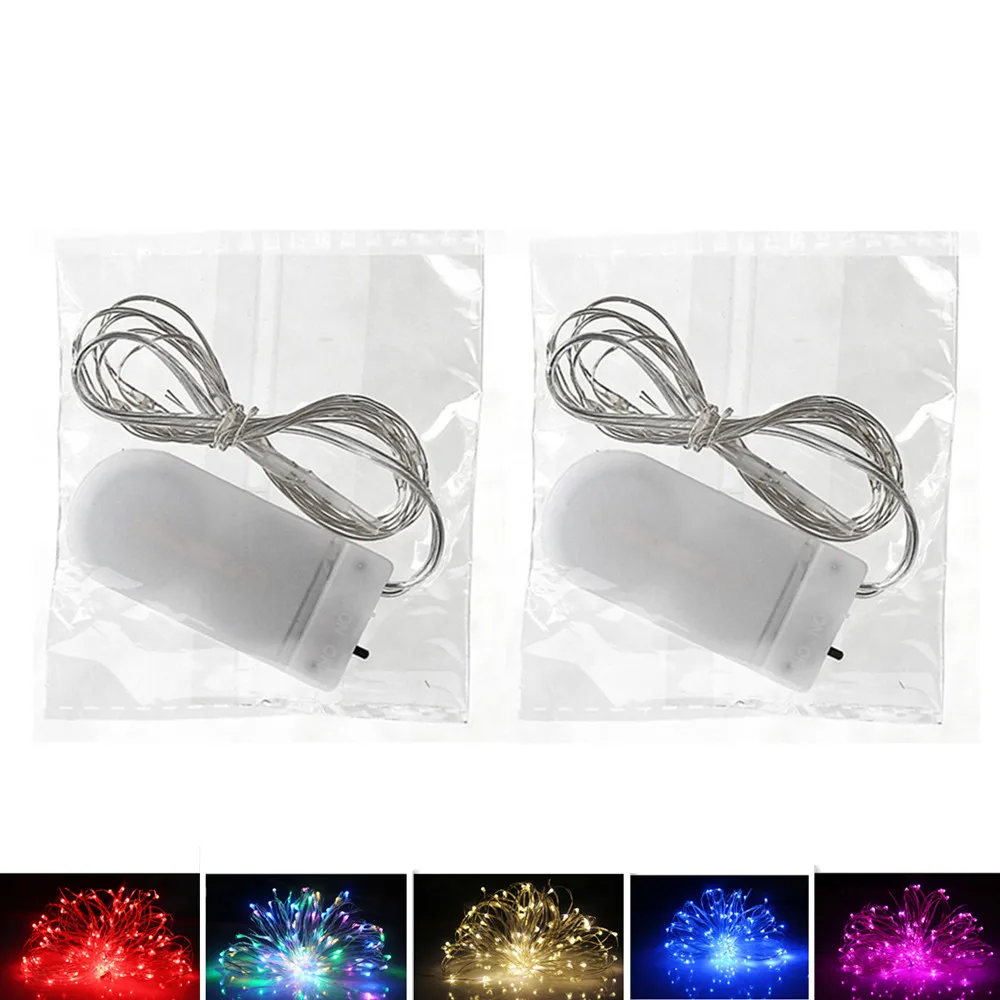 Led-leuchten Kette Kupfer Draht Batterie Powered 2M Led String Licht Fairy Licht Für Weihnachten Lichter Hochzeit Party