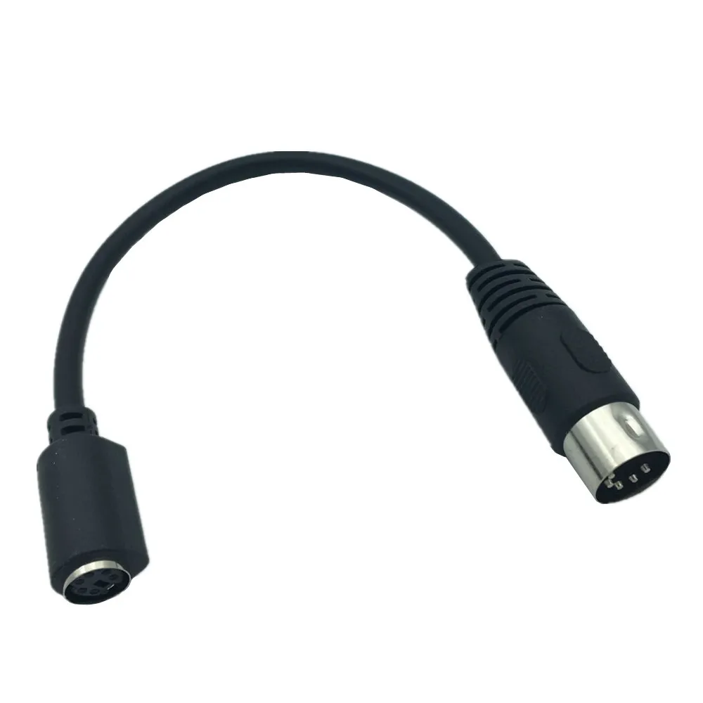 Nowy PS2 DIN5 męski do MD6 kabel żeński 0.15m do klawiatury myszki PS2 DIN 5pin żeński do MD6 MIDI 6PIN męski kabel 15cm