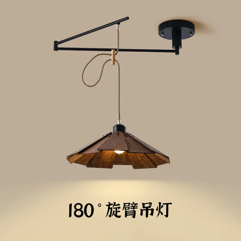 Retro Movable Rotating Arm Pendant Light Simple Modern Personalized Bar Droplight Japanese Folding Telescopic Bedroom Light