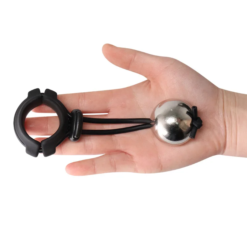 Men Cock Rings Drop Ball Heavy Weight Stretcher Silicone Penis Ring Enlargement Extender Pull Eexercise Tool Adult Erotic Toys