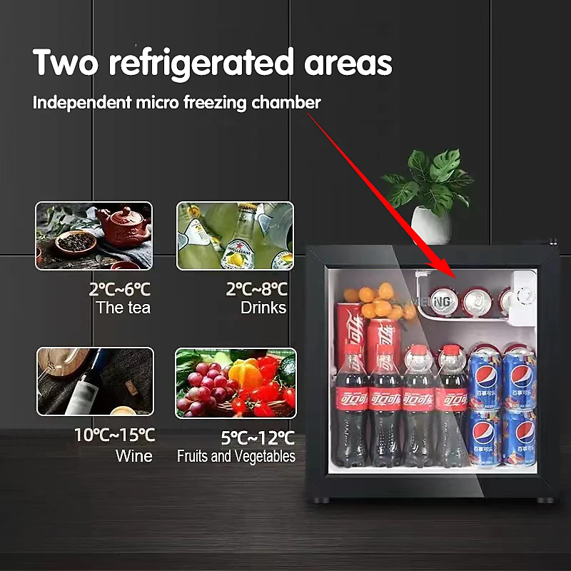 Мини-холодильник со стеклянной дверью, охладитель для пива, напитков, столешница, коммерческий мини-холодильник, небольшой охладитель