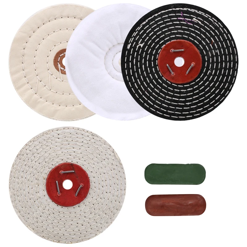 

6 Inch Polishing Wheel With 1/2 Inch Arbor Hole,Cloth Wheel(30 Ply), 1/2 Inch Thick Polishing Wheel, Polishing Compounds