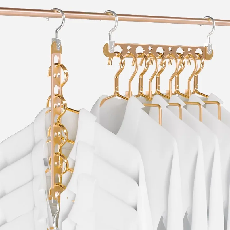 

5 Holes Clothes Hanger Storage Rack Multi functional Folding and Rotating Rack Space Saving Clothes Rack Organizers For Wardrobe