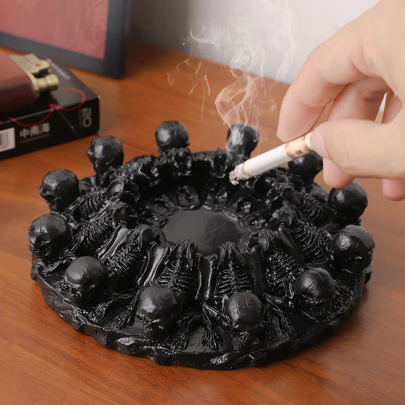 

Домашняя гостиная, кабинет, бар, настольная пепельница с защитой от лета, украшение, пепельница с американским черепом, пепельница со скелетом на Хэллоуин