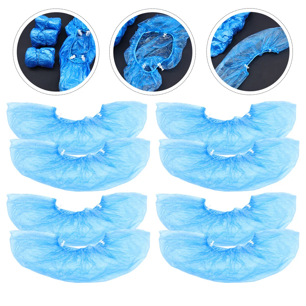 

100pcs Disposable Shoe Covers T-Buckle Wear-Resistant Waterproof Non-Slip Dustproof For Home Hotel Office Indoor Protection Shoe