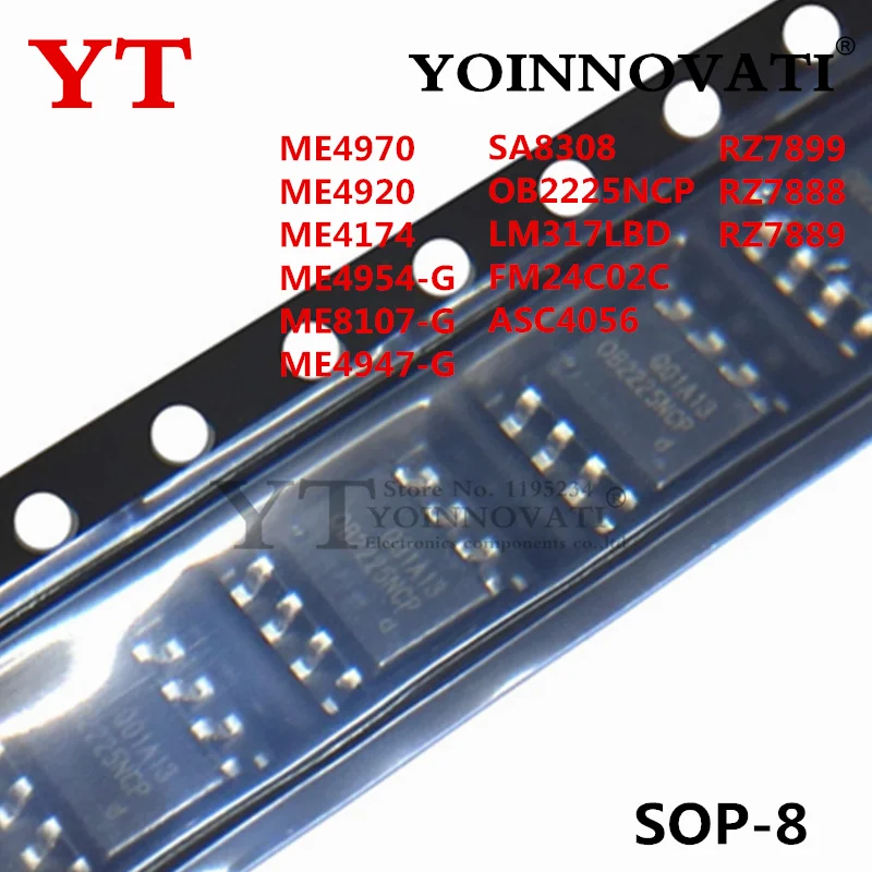 10PCS ME4970 ME4920 ME4174 ME4954-G ME8107-G ME4947-G ASC4056 RZ7899 RZ7888 SA8308 OB2225NCP LM317LBD RZ7889 FM24C02C SOP