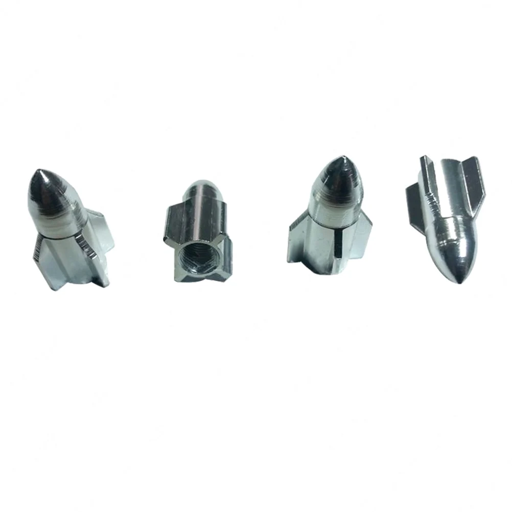

4pcs Air Valve Cover Car Tire Accessories 16x10x10mm Silver Aluminum Leak-proof Caps for Rims Stem Tyre Decorative