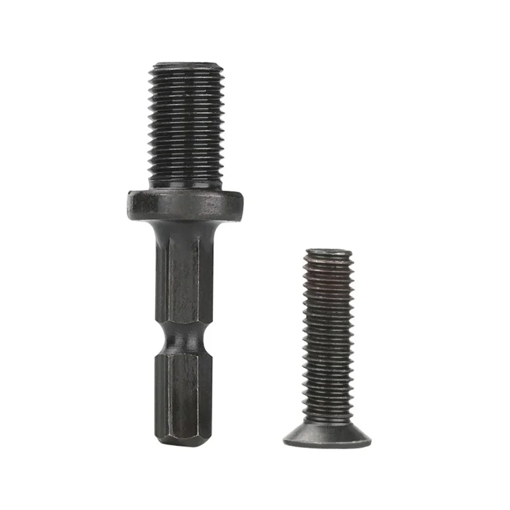 1/2pc Drilling Bit Accessory Drill Chuck Adapter 1/4" Hex Shank Adapter To 1/2" 3/8" Male Thread W Reverse Screw For Drill Chuck