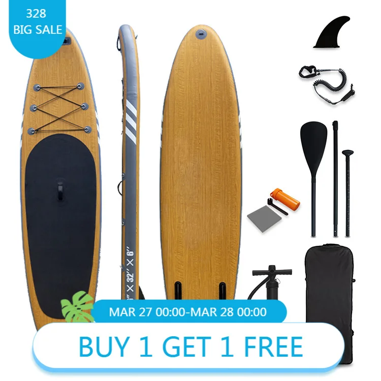 Drop Stitch PVC Inflatable SUP Board for Ocean Water, Factory Custom Stand Up Paddle Board Equipped with Pump and Fins