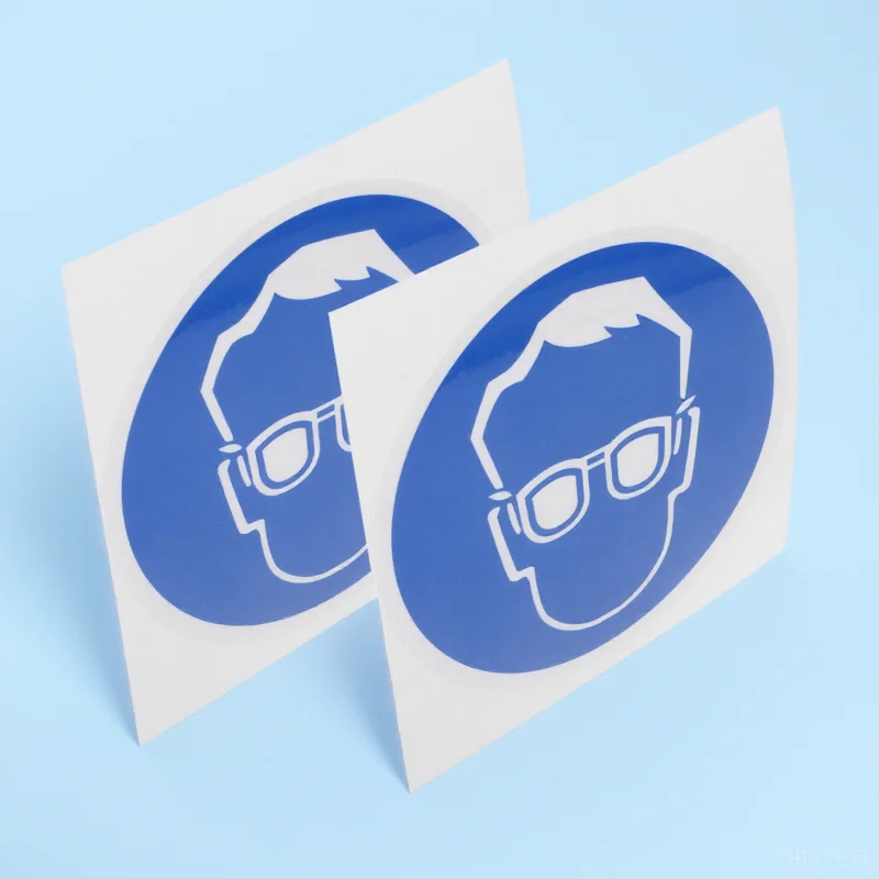 

2 pcs Protective Stickers 100MM Signs Labels Safety Wear Wear Protective Goggles Sticker For Safety Decal Industrial Use