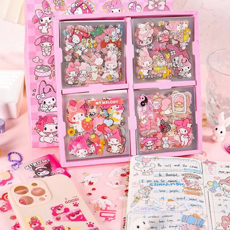 25PCS Mymelody Kuromi Anime Cartoon Phone Laptop Hand Account DIY Decorate Waterproof Stickers Gifts New Sanrio Stickers