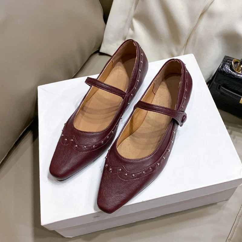 2024 Fashion Women's Shoes Buckle Strap Hot Sale Pointed Toe Office and Career High Quality Rivet Plus Size Solid Heels Women image 2