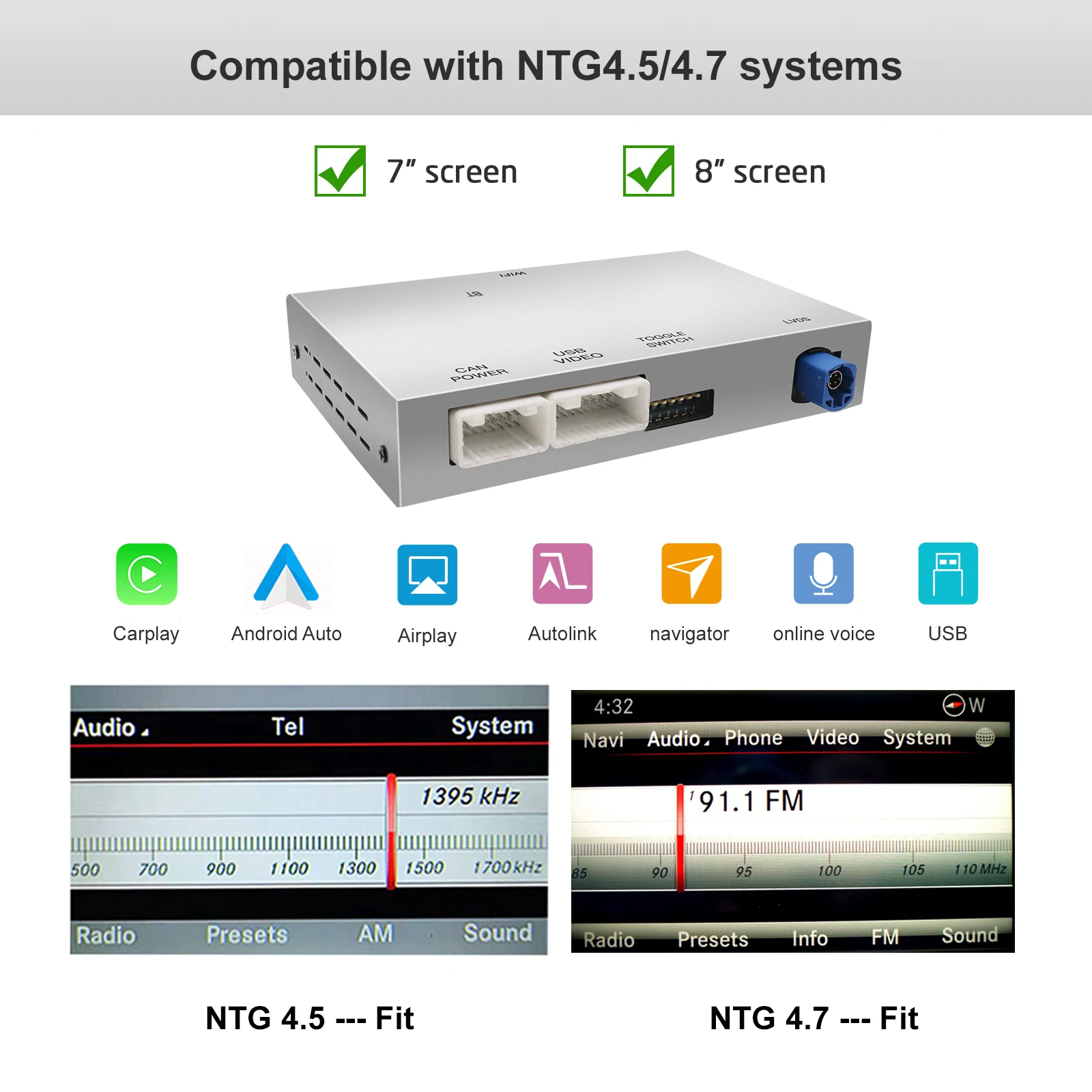 Voor Mercedes Benz E-Klasse W212 E Coupe C207 2012-2016 Draadloze CarPlay Android Auto, met Spiegel Link AirPlay Auto Spelen