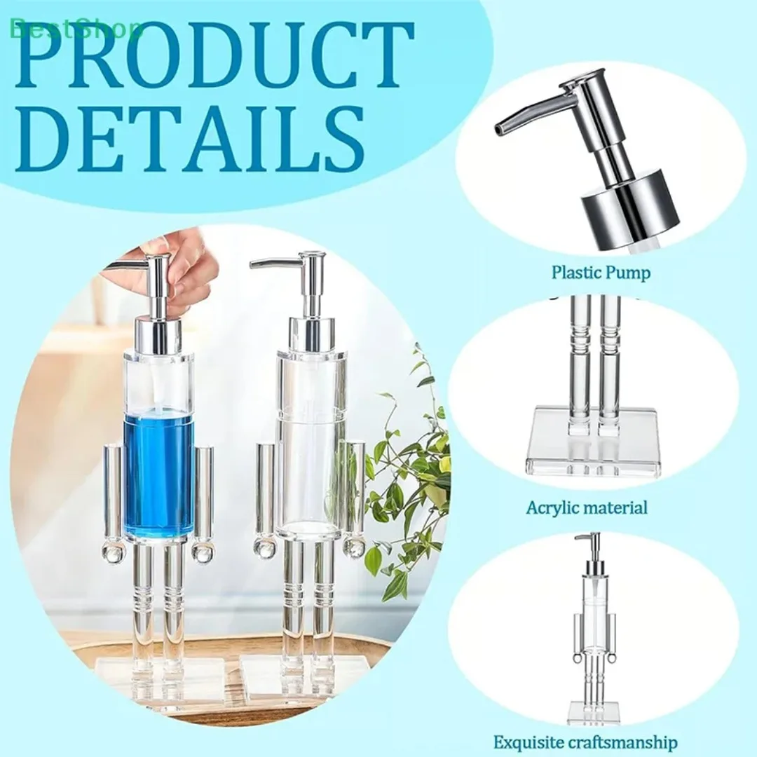 

Nutcracker soap dispenser refillable shampoo and hand sanitizer pump bottle, bathroom, apartment, hotel holiday decoration