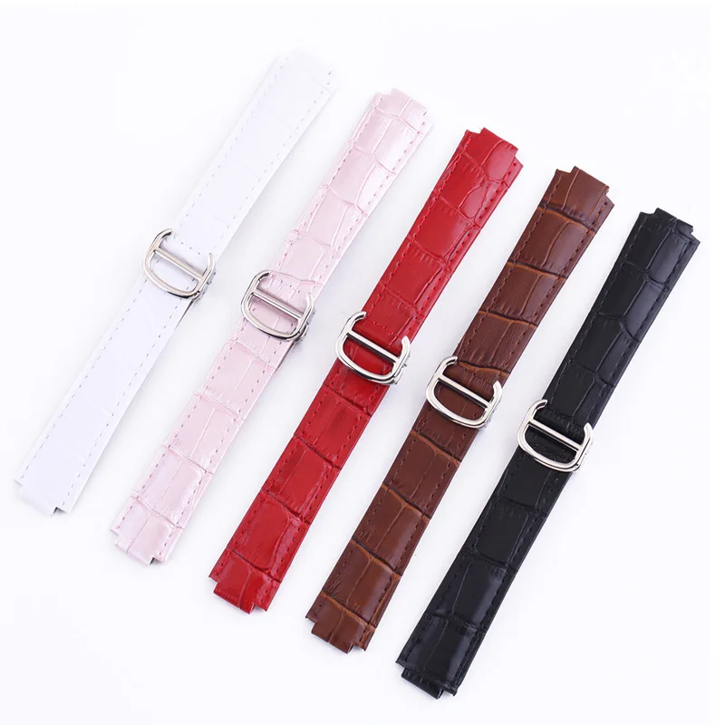 Suitable for Blue Balloon Strap, Bamboo Pattern Cowhide Strap Fashionable Men's and Women's Models, Black, White, Red and Brown