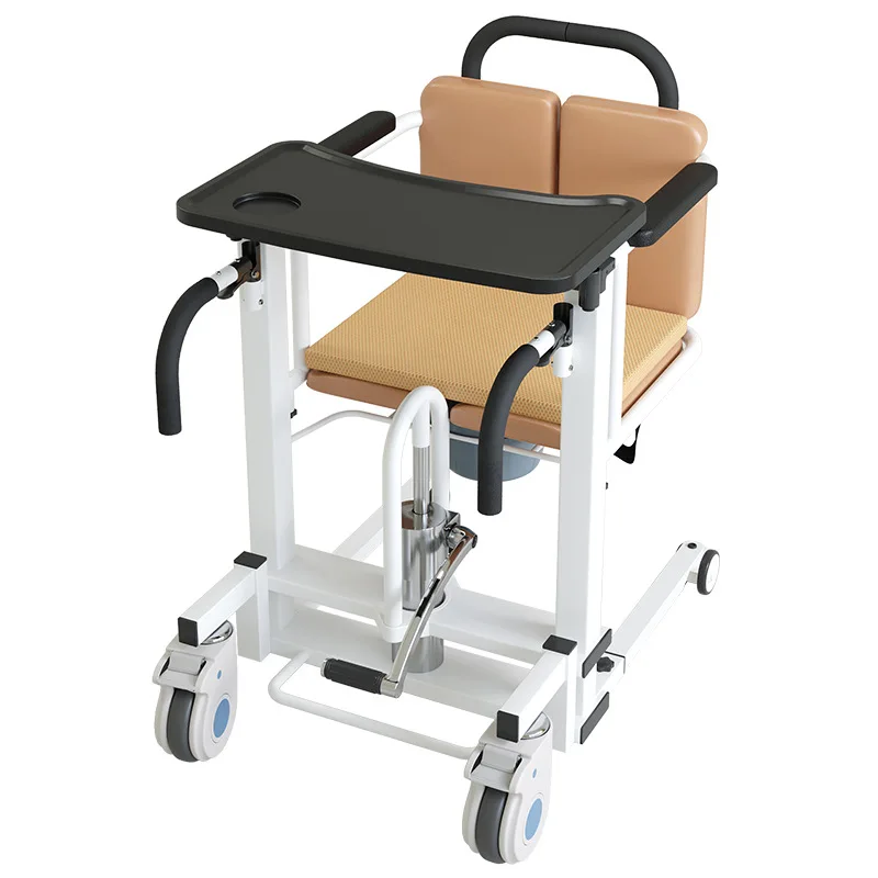 Steel 150kg Capacity Multi-Functional Elderly Care Lift Toilet Chair Auxiliary Shifter Disc Brake for Paralyzed Patients