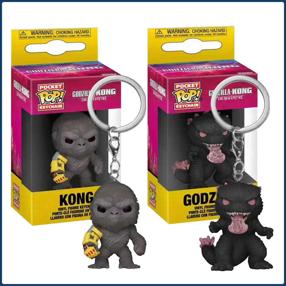 

FUNKO Pocket Keychain Godzilla Vs Kong King of Monsters Popular Science Fiction Movies Figures Model Doll Pendant Keychains Gift