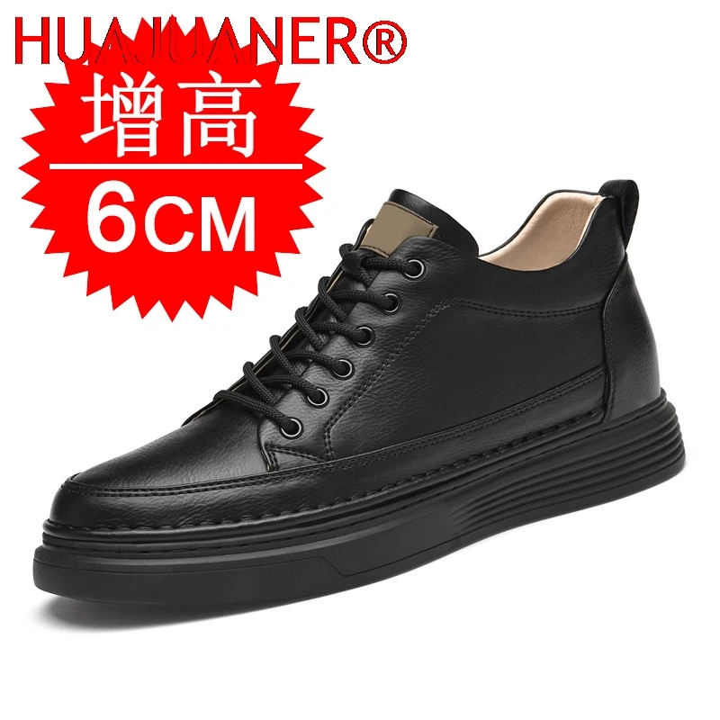 

Genuine Leather Height Increasing Shoes for Men 6cm 8CM Invisible Elevator Sneakers Sport Zapatillas De Hombre Hidden Heel Shoes