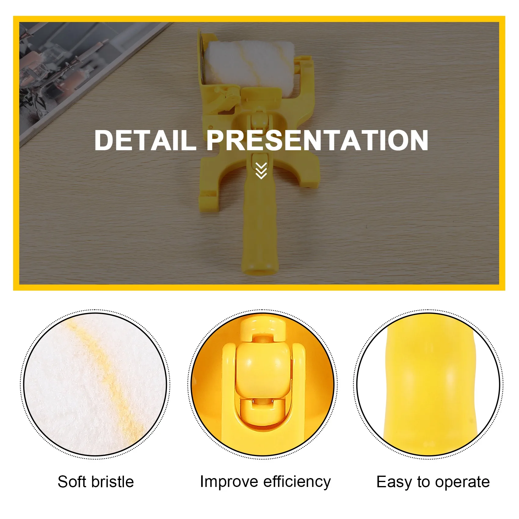 AA77 NEW Clean Cut Paint Edger Roller Brush Wall Ceiling Door Painting Roller Brush Painting Edging Tools for Wall Ceiling Door