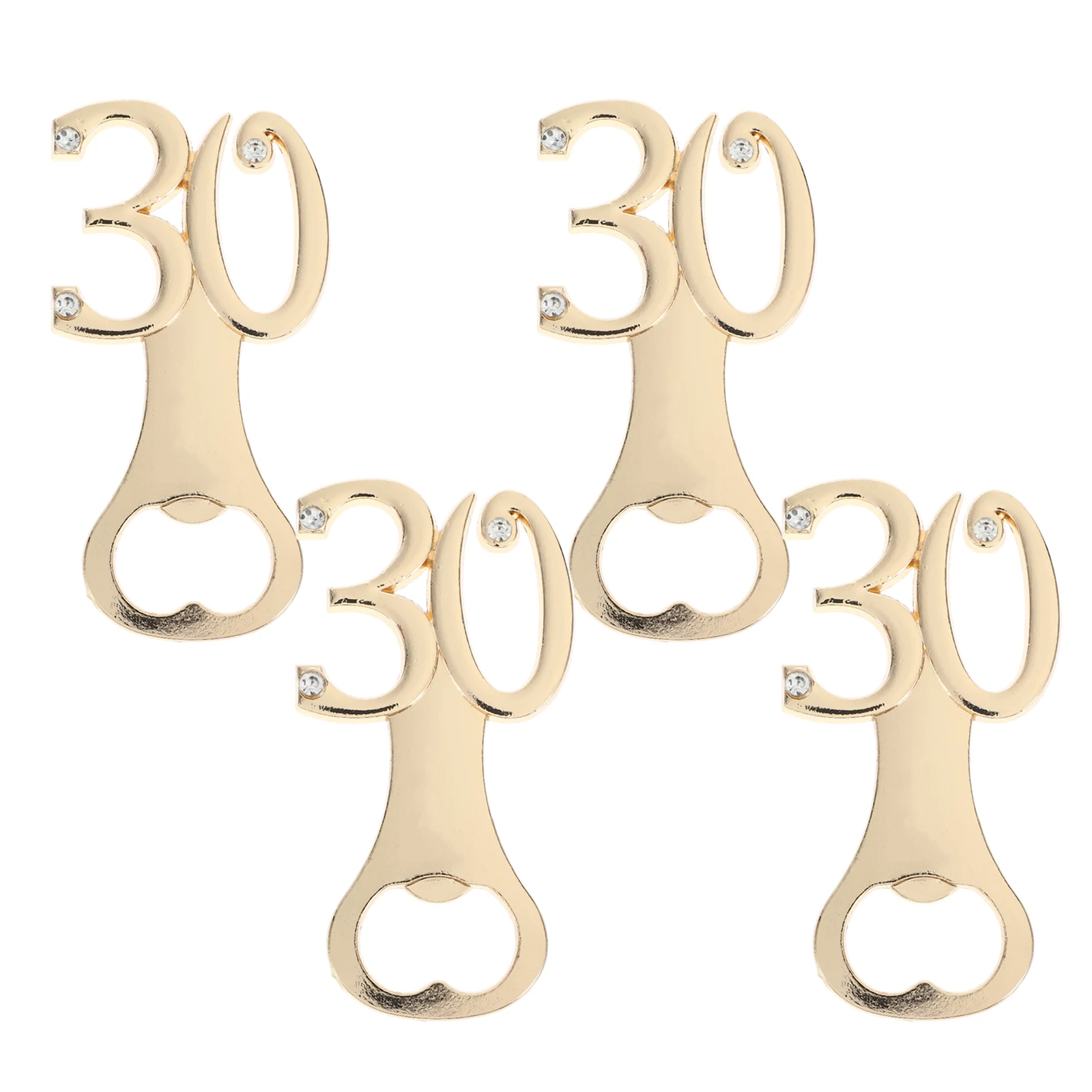 

4pcs Creative Number Bottle Openers Zinc Alloy 30Th Soda Opener Tools Home Bar Accessory Multifunctional Metal