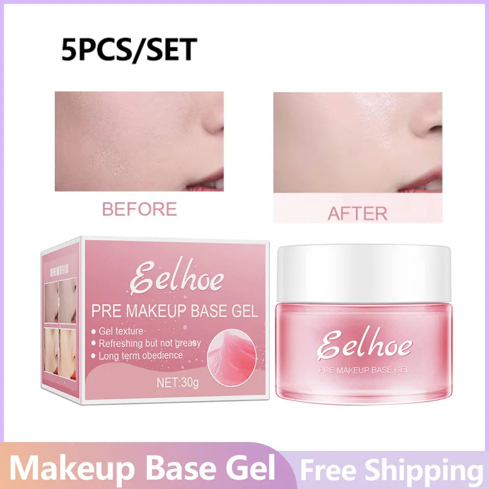 5pcs Face Primer Makeup Base gel Invisible Concealer Waterproof Long Lasting Brighten Moisturizing Firm Skin Isolation Cream