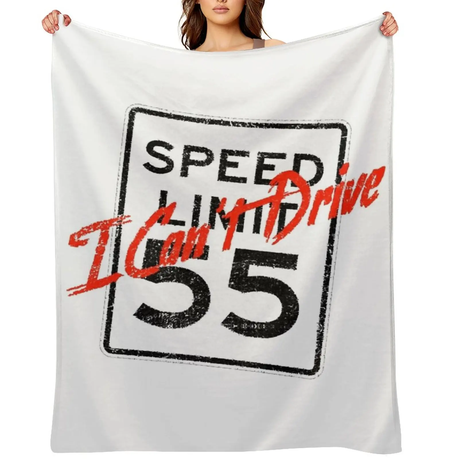 

I Can't Drive 55, distressed Throw Blanket Thermals For Travel Cute Plaid for babies Blankets