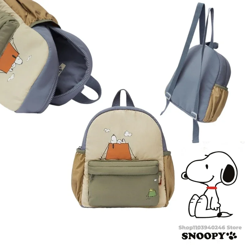 Snoopy Cute Backpack Kindergarten Schoolbag Children Cartoon Shoulder Bag School Stationery Anime Storage Bookbag for Student