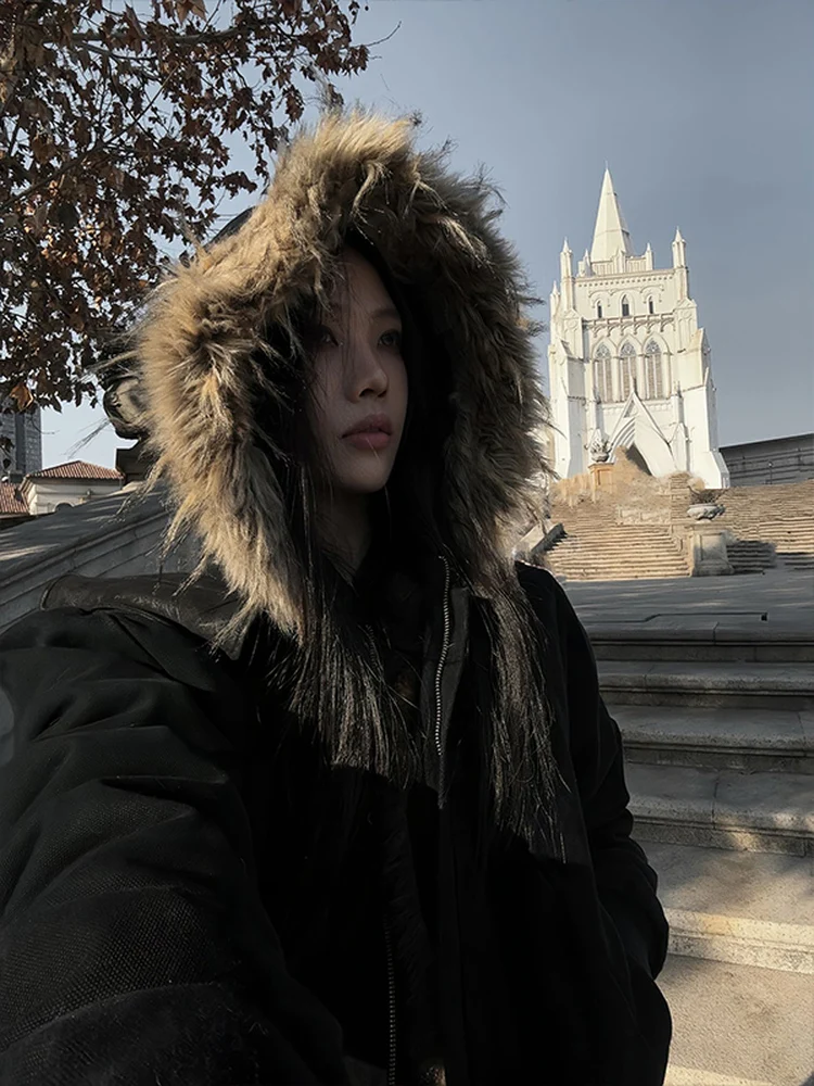 الأمريكية Sle مقنعين Thiened القطن Jaet الرجال الشتاء الوزن الثقيل ort تفكيك ملابس العمل معطف الشباب Faion الدفء #3