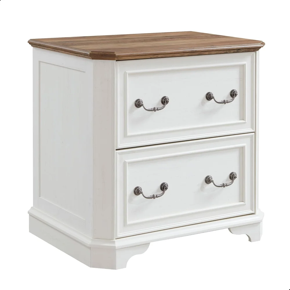 

Farmhouse File Cabinet with 30" Wooden Extended Desktop, 2 Spacious Drawers, Flexible Hanging Rod