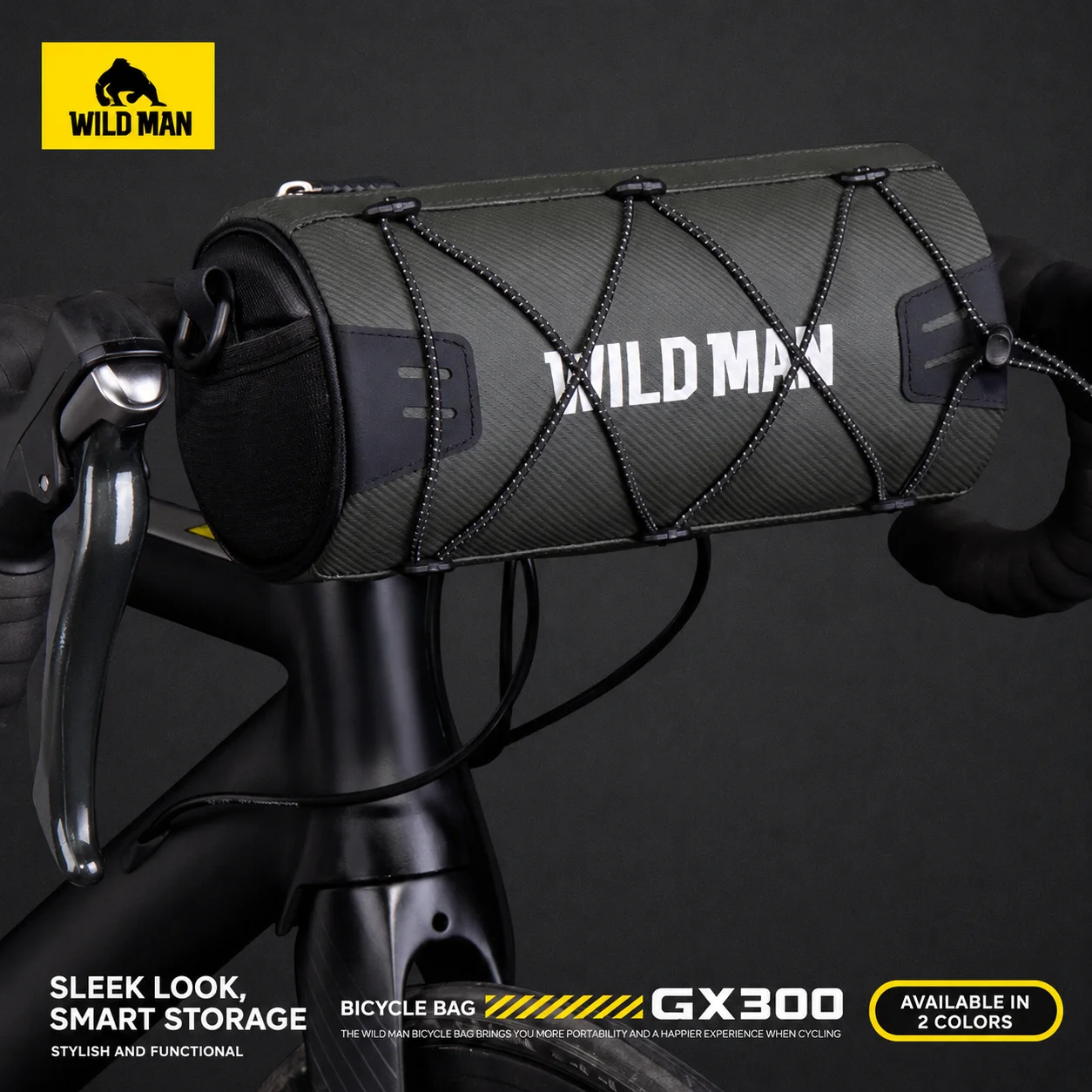 

WILD MAN MTB Road Bike Handlebar Bag Waterproof Cylinder Bicycle Front Bag Multifunctional Cycling Pouch