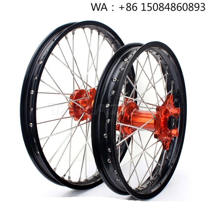 

WSBK tournament Zhang Xue's same style, motorcycle parts, Complete Motocross Wheel Rim Hub with Spoke Nipples, Full Set Wheel Pa