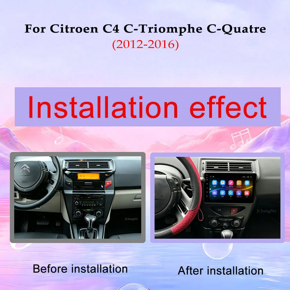 For Citroen C4 C-Triomphe C-Quatre 2012 - 2016 Wireless CarPlay Wired Android GPS Navi Car Radio Multimedia Player BT DSP Stereo