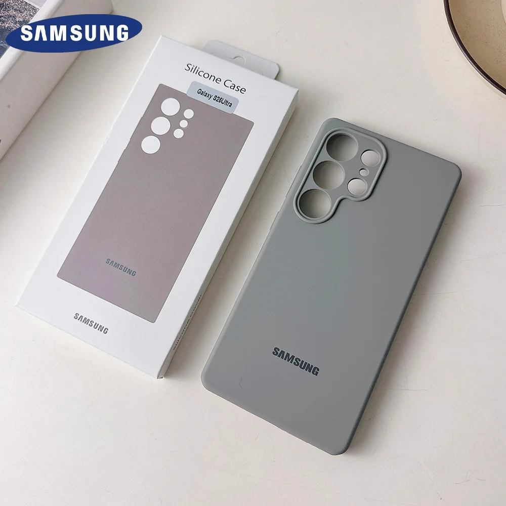 For Samsung Galaxy S25 S22 S26 Ultra S24 Plus S23 FE Phone Case Soft Liquid Silicone Shockproof Camera Protect Matte Box Cover