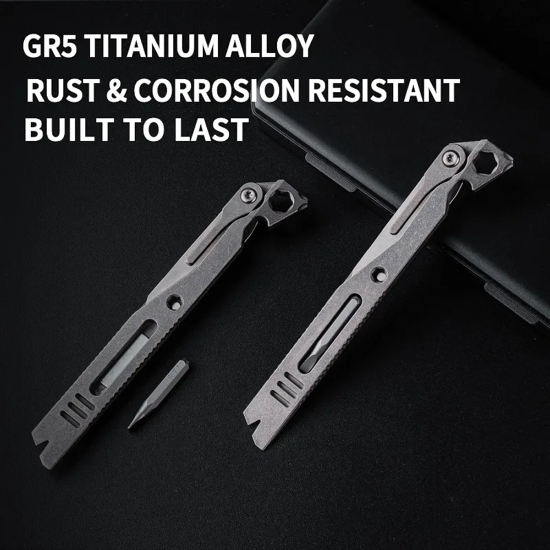 5‑in‑1 EDC Pry Bar Multi Tool Matte Finish Portable Pocket Multitool Keychain Crowbar Bottle Opener Outdoor Survival Gadget