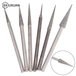 6Pcs Dremel Accesories 2.35mm Shank Electroplating Diamond Grinding Head Polished Needle Jade Stone Carving Engraving Tool